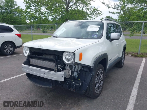 2016 Jeep Renegade Limited with VIN ZACCJBDT7GPD46240, listed as a IAAI auction lot 42329227 with 41,916 mi miles and . Bid and sale history available at DreamBid. Image 2.
