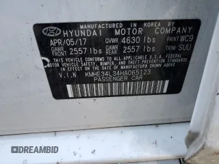 2017 Hyundai Sonata Hybrid Limited with VIN KMHE34L34HA065123, listed as a Copart auction lot 71990642 with 0 mi miles. Bid and sale history available at carsss.com. Image 12.