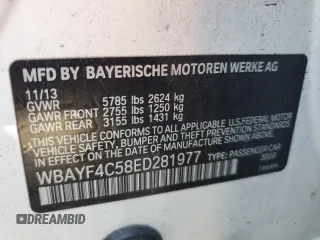 2014 BMW 7 Series 740Li xDrive with VIN WBAYF4C58ED281977, listed as a Copart auction lot 44084005 with 154,592 mi miles and Clean Title. Bid and sale history available at carsss.com. Image 12.