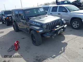 2020 Jeep Wrangler Unlimited Sport S with VIN 1C4HJXDN3LW155884, listed as a IAAI auction lot 41868363 with 82,901 mi miles. Bid and sale history available at carsss.com. Image 1.
