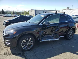 2021 Audi Q5 Premium Plus with VIN WA1BAAFY6M2020296, listed as a Copart auction lot 56736205 with 75,955 mi miles and Salvage title. Bid and sale history available at DreamBid. Image 1.