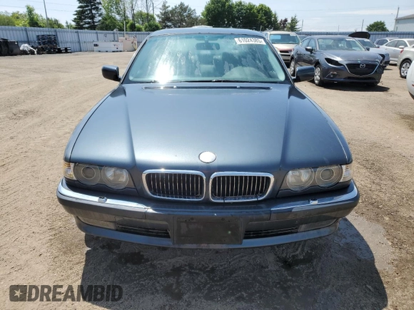 2001 BMW 7 Series 740iL with VIN WBAGH83411DP19107, listed as a Copart auction lot 61024385 with Not provided miles and Clean title. Bid and sale history available at DreamBid. Image 5.