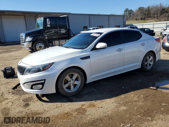 2014 Kia Optima LX z VIN KNAGM4A73E5458757, wystawiony jako Copart lot #53807505 z przebiegiem 144 782 mil mil oraz Szkoda całkowita • Salvage title. Historia ofert i sprzedaży dostępna na DreamBid. Obrazek 1.