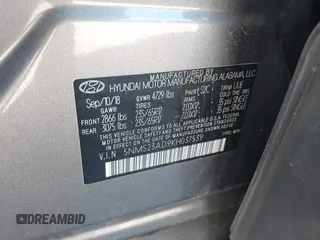 2019 Hyundai Santa Fe SE z VIN 5NMS23AD9KH037539, wystawiony jako IAAI lot #42221894 z przebiegiem 87 755 mil mil oraz . Historia ofert i sprzedaży dostępna na DreamBid. Obrazek 9.