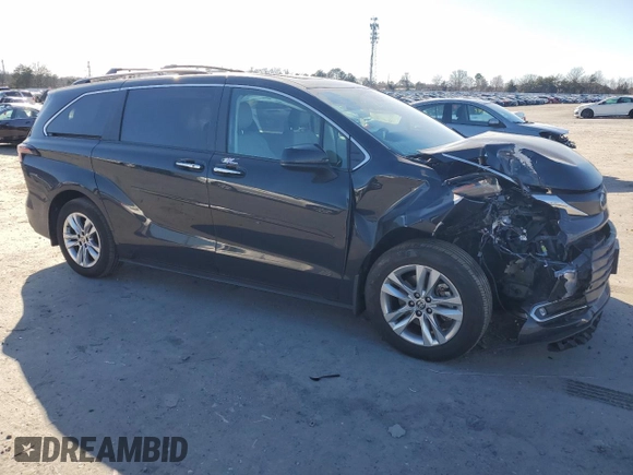 2024 Toyota Sienna XLE with VIN 5TDJSKFC4RS121247, listed as a Copart auction lot 47363055 with 33,364 mi miles and Salvage Title. Bid and sale history available at DreamBid. Image 4.