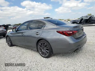 2023 Infiniti Q50 Red Sport 400 with VIN JN1FV7DP8PM570359, listed as a Copart auction lot 42814215 with 8,564 mi miles and Clean Title. Bid and sale history available at DreamBid. Image 2.