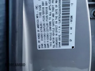 2010 Acura RDX with VIN 5J8TB2H22AA005089, listed as a Copart auction lot 46282035 with 315,705 mi miles and Salvage Title. Bid and sale history available at carsss.com. Image 15.