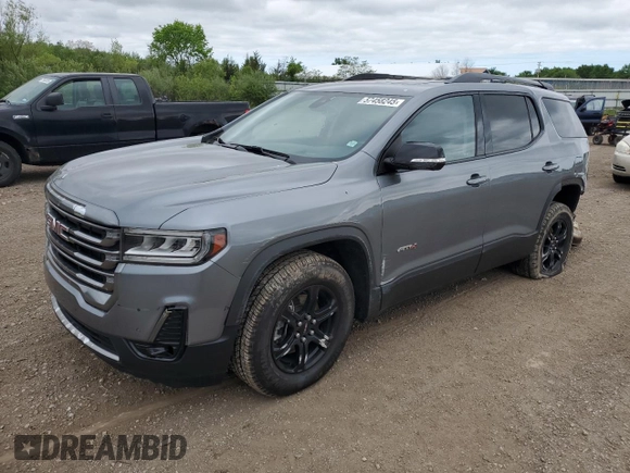 2021 GMC Acadia AT4 with VIN 1GKKNLLS3MZ206914, listed as a Copart auction lot 57458245 with 71,480 mi miles and Salvage title. Bid and sale history available at DreamBid. Image 1.