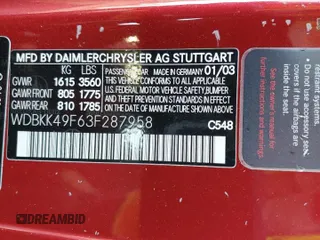 2003 Mercedes-Benz SLK 230 Kompressor с VIN WDBKK49F63F287958, выставлен на аукционе Copart как лот 81997114 с пробегом 64 366 миль миль и Чистый • Clean title. История ставок и продаж доступна на DreamBid. Изображение 12.