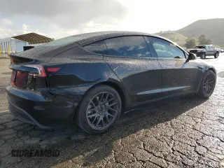 2024 Tesla Model 3 with VIN 5YJ3E1EA5RF738574, listed as a Copart auction lot 48425325 with 9,423 mi miles and Salvage Title. Bid and sale history available at DreamBid. Image 3.