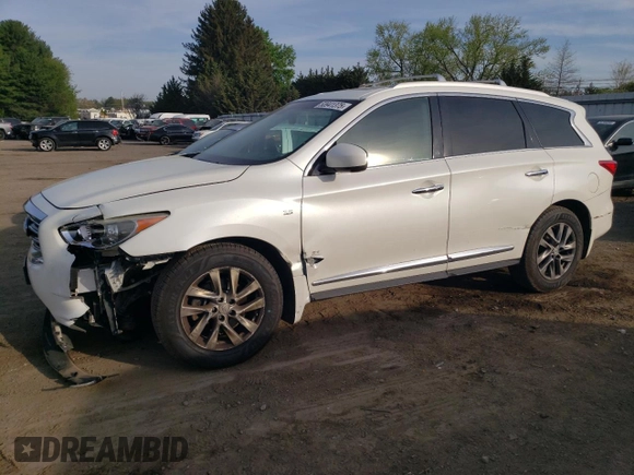 2015 Infiniti QX60 with VIN 5N1AL0MM3FC517823, listed as a Copart auction lot 53941375 with 63,834 mi miles and Salvage title. Bid and sale history available at DreamBid. Image 1.