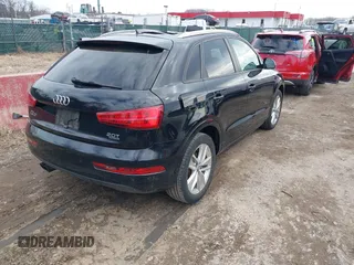 2017 Audi Q3 Premium with VIN WA1ECCFS5HR016753, listed as a IAAI auction lot 41630346 with 77,476 mi miles. Bid and sale history available at carsss.com. Image 4.