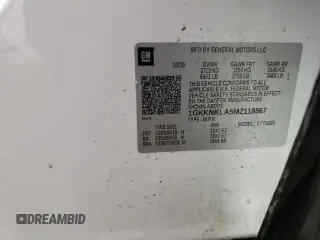 2021 GMC Acadia SLE with VIN 1GKKNKLA5MZ118867, listed as a Copart auction lot 46903215 with 55,016 mi miles and Clean Title. Bid and sale history available at DreamBid. Image 13.
