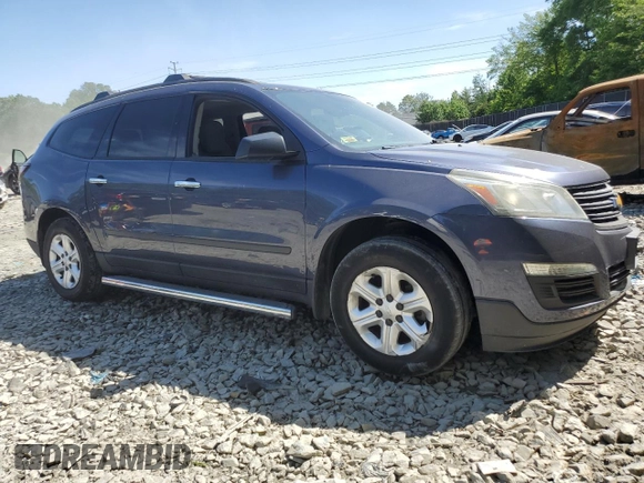 2014 Chevrolet Traverse LS z VIN 1GNKVFEDXEJ123578, wystawiony jako Copart lot #57697115 z przebiegiem 112 680 mil mil oraz Szkoda całkowita • Salvage title. Historia ofert i sprzedaży dostępna na DreamBid. Obrazek 4.