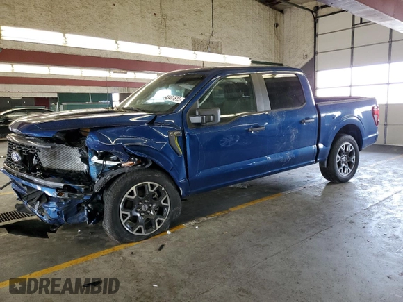 2024 Ford F-150 STX with VIN 1FTEW2LP1RKE64148, listed as a Copart auction lot 43461815 with 781 mi miles and Salvage Title. Bid and sale history available at carsss.com. Image 1.