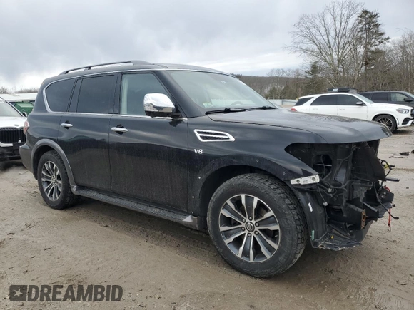 2020 Nissan Armada SV with VIN JN8AY2ND0LX017515, listed as a Copart auction lot 46450375 with 78,483 mi miles and Salvage Title. Bid and sale history available at carsss.com. Image 4.