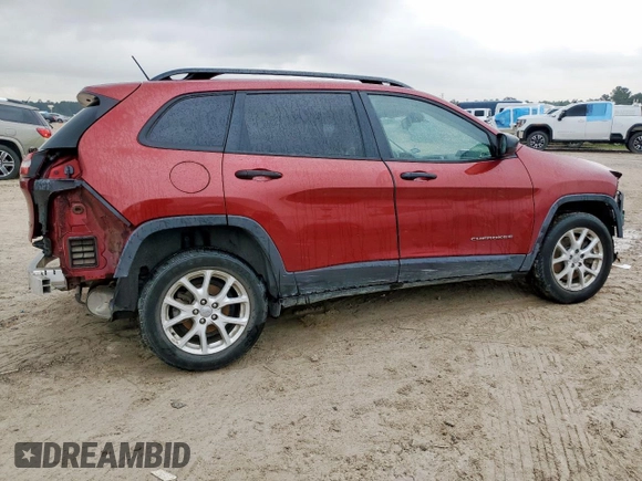 2016 Jeep Cherokee Sport with VIN 1C4PJLAB7GW347846, listed as a Copart auction lot 58620435 with 92,612 mi miles and Salvage title. Bid and sale history available at DreamBid. Image 3.