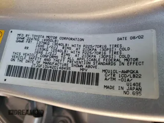 2002 Lexus RX 300 with VIN JTJGF10U420148495, listed as a Copart auction lot 77759494 with 0 mi miles and Salvage Title. Bid and sale history available at carsss.com. Image 13.