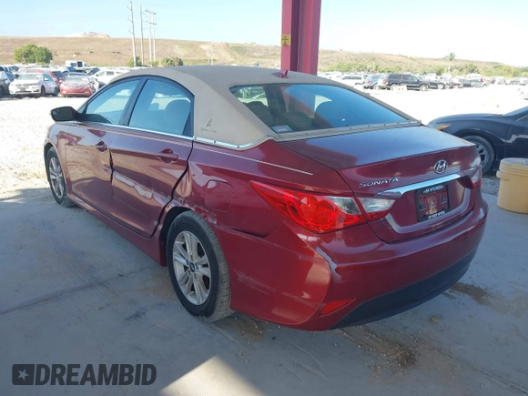 2014 Hyundai Sonata GLS with VIN 5NPEB4AC0EH824476, listed as a IAAI auction lot 42126702 with 117,386 mi miles and . Bid and sale history available at carsss.com. Image 3.