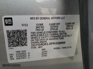 2023 Cadillac Escalade 4WD Sport Platinum with VIN 1GYS4GKL0PR438899, listed as a Copart auction lot 86210984 with 0 mi miles and Salvage Title. Bid and sale history available at carsss.com. Image 14.