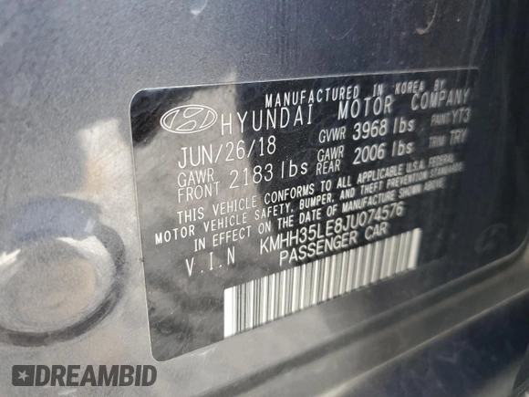 2018 Hyundai Elantra GT with VIN KMHH35LE8JU074576, listed as a Copart auction lot 75089854 with 31,807 mi miles and Salvage Title. Bid and sale history available at carsss.com. Image 12.