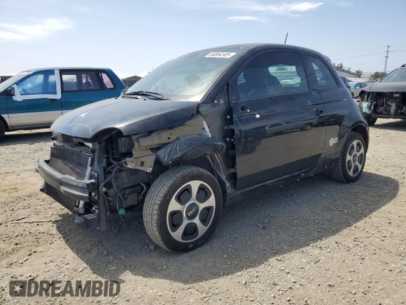 2017 FIAT 500e with VIN 3C3CFFGE5HT524117, listed as a Copart auction lot 58864585 with 65,393 mi miles and Salvage title. Bid and sale history available at DreamBid. Image 1.