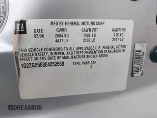 2006 Pontiac G6 6-Cyl z VIN 1G2ZG558364252569, wystawiony jako IAAI lot #40725811 z przebiegiem 183 079 mil mil oraz . Historia ofert i sprzedaży dostępna na DreamBid. Obrazek 9.