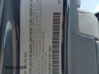 2019 Audi A4 Prestige with VIN WAUFNAF41KA016861, listed as a Copart auction lot 57827764 with 81,452 mi miles and Salvage Title. Bid and sale history available at carsss.com. Image 12.