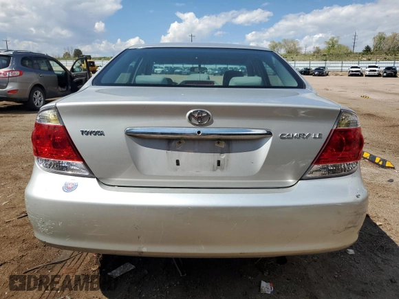 2005 Toyota Camry LE with VIN 4T1BE30K85U404527, listed as a Copart auction lot 56535345 with 74,472 mi miles and Salvage title. Bid and sale history available at DreamBid. Image 6.
