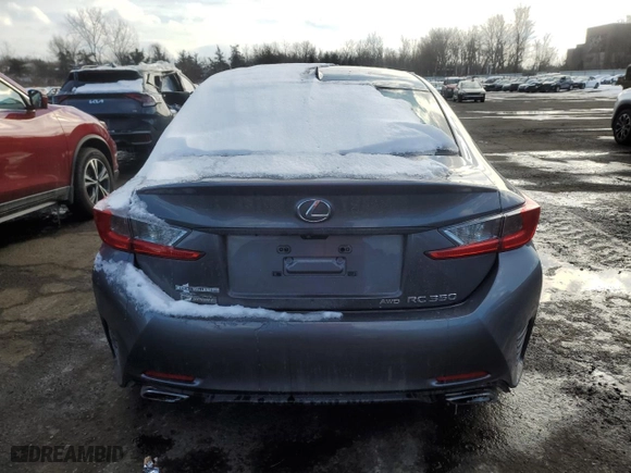 2015 Lexus RC 350 with VIN JTHSE5BC1F5001764, listed as a Copart auction lot 41907355 with NaN miles and Salvage Title. Bid and sale history available at carsss.com. Image 6.