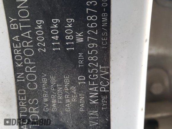 2009 Kia Rondo LX Base with VIN KNAFG528597268730, listed as a Copart auction lot 77071064 with 151,159 mi miles and Salvage Title. Bid and sale history available at carsss.com. Image 14.