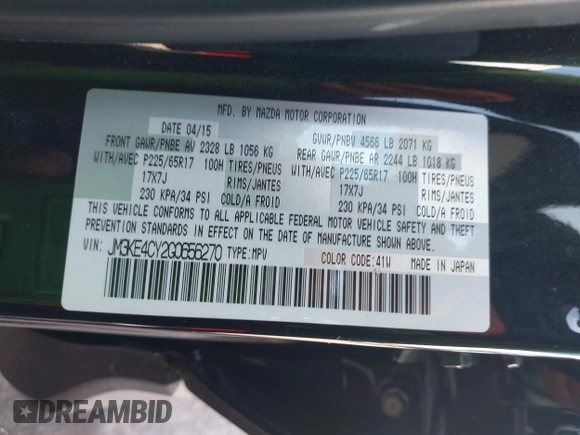 2016 Mazda CX-5 Touring z VIN JM3KE4CY2G0656270, wystawiony jako IAAI lot #42344489 z przebiegiem 60 449 mil mil oraz . Historia ofert i sprzedaży dostępna na DreamBid. Obrazek 9.