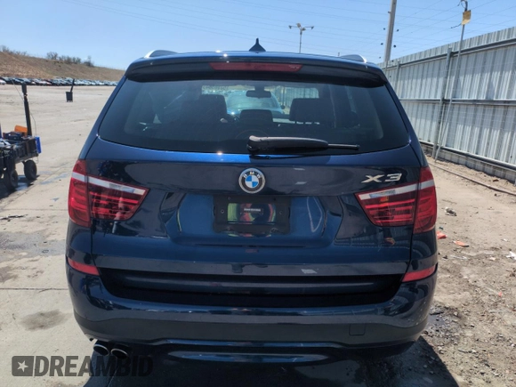 2017 BMW X3 sDrive28i with VIN 5UXWZ7C30H0V93495, listed as a Copart auction lot 52865645 with 64,102 mi miles and Salvage Title. Bid and sale history available at carsss.com. Image 6.