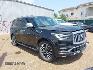 2019 Infiniti QX80 LUXE with VIN JN8AZ2NE2K9229471, listed as a IAAI auction lot 41927848 with Not Provided miles. Bid and sale history available at carsss.com. Image 1.
