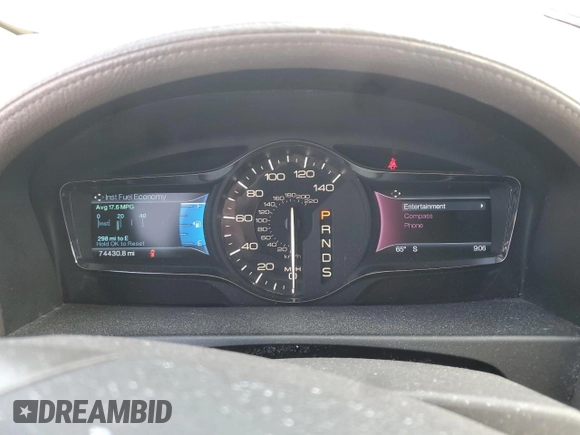 2014 Lincoln MKX with VIN 2LMDJ6JK1EBL15560, listed as a Copart auction lot 49206495 with 74,430 mi miles and Salvage Title. Bid and sale history available at DreamBid. Image 9.