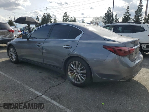 2021 Infiniti Q50 3.0t LUXE with VIN JN1EV7BP6MM700570, listed as a Copart auction lot 50962535 with 61,700 mi miles and Salvage Title. Bid and sale history available at carsss.com. Image 2.