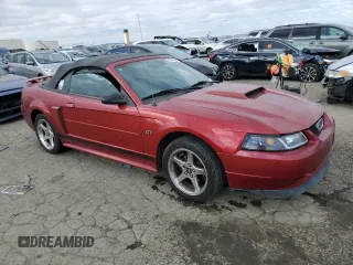 2003 Ford Mustang GT Deluxe with VIN 1FAFP45X13F412731, listed as a Copart auction lot 43479025 with 196,519 mi miles and Salvage Title. Bid and sale history available at carsss.com. Image 4.