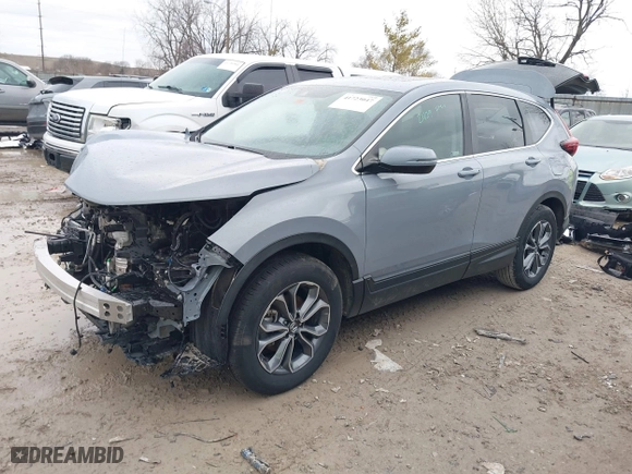 2022 Honda CR-V EX-L with VIN 2HKRW2H87NH637733, listed as a IAAI auction lot 41723047 with 54,670 mi miles. Bid and sale history available at carsss.com. Image 2.