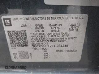 2020 GMC Sierra 1500 Denali with VIN 3GTU9FET7LG224315, listed as a IAAI auction lot 41693861 with 124,716 mi miles and . Bid and sale history available at DreamBid. Image 9.