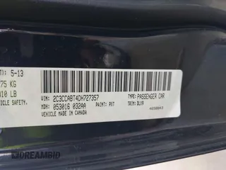 2013 Chrysler 300 with VIN 2C3CCABT4DH727357, listed as a IAAI auction lot 41910120 with 232,421 mi miles. Bid and sale history available at carsss.com. Image 9.