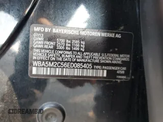 2014 BMW 5 Series GT 535i with VIN WBA5M2C56ED085405, listed as a Copart auction lot 72329884 with 215,647 mi miles and Salvage Title. Bid and sale history available at carsss.com. Image 12.