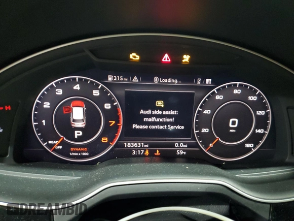 2017 Audi Q7 Premium Plus with VIN WA1LAAF72HD026795, listed as a Copart auction lot 83226354 with 183,631 mi miles and Salvage title. Bid and sale history available at DreamBid. Image 9.