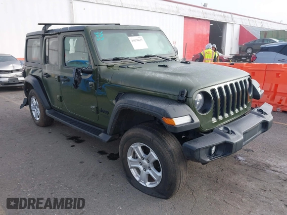 2021 Jeep Wrangler Unlimited Willys with VIN 1C4HJXDM1MW812674, listed as a IAAI auction lot 41670637 with 59,241 mi miles and . Bid and sale history available at DreamBid. Image 1.