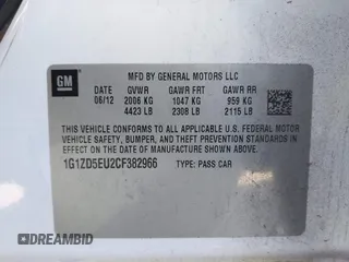 2012 Chevrolet Malibu 2LT with VIN 1G1ZD5EU2CF382966, listed as a IAAI auction lot 41734194 with 205,973 mi miles and . Bid and sale history available at DreamBid. Image 9.