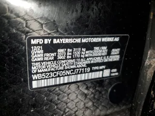 2022 BMW iX xDrive50 with VIN WB523CF05NCJ77119, listed as a Copart auction lot 88254335 with 18,945 mi miles and Salvage Title. Bid and sale history available at carsss.com. Image 16.