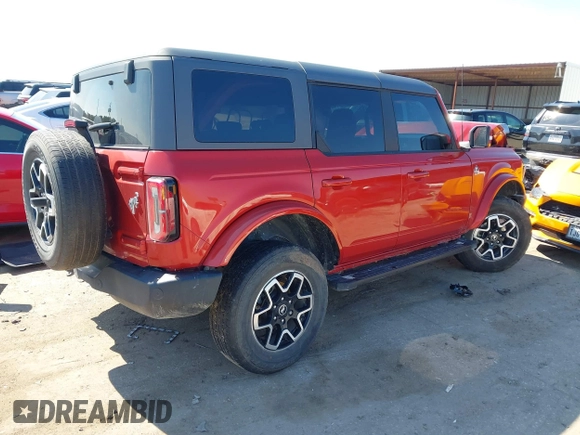2023 Ford Bronco with VIN 1FMDE5BH6PLB57099, listed as a IAAI auction lot 41627378 with 40,074 mi miles. Bid and sale history available at carsss.com. Image 4.