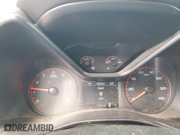 2016 GMC Canyon 2WD with VIN 1GTG5BEA6G1254345, listed as a Copart auction lot 73164174 with 75,833 mi miles and Salvage Title. Bid and sale history available at carsss.com. Image 9.