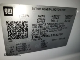 2025 GMC Acadia AWD Elevation z VIN 1GKENNRS1SJ142738, wystawiony jako Copart lot #43687685 z przebiegiem 356 mil mil oraz Szkoda całkowita • Salvage title. Historia ofert i sprzedaży dostępna na DreamBid. Obrazek 13.