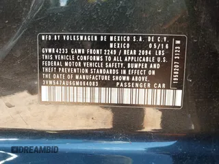2016 Volkswagen GTI Autobahn z VIN 3VW547AU6GM064083, wystawiony jako IAAI lot #42340832 z przebiegiem 122 468 mil mil oraz . Historia ofert i sprzedaży dostępna na DreamBid. Obrazek 9.