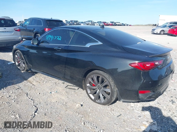 2022 Infiniti Q60 Red Sport 400 with VIN JN1FV7LK0NM660799, listed as a IAAI auction lot 41991772 with 26,997 mi miles and . Bid and sale history available at DreamBid. Image 3.